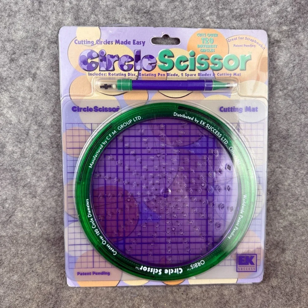 EK Success Circle Scissor Rotating Disc Rotating Pen Spare Blade Cutting Mat NWT
